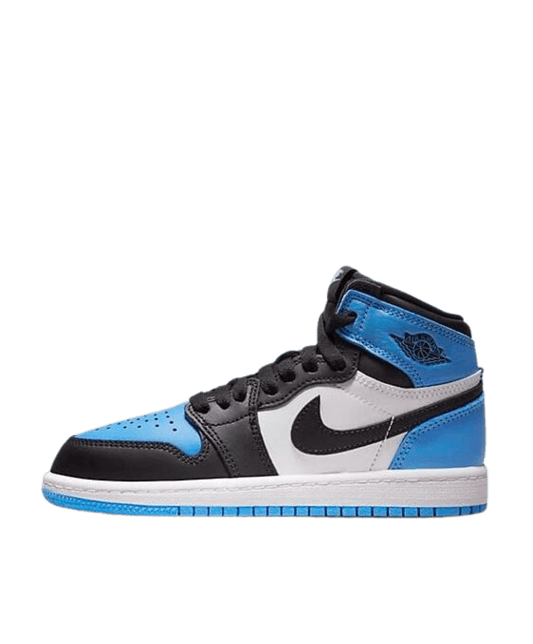 kids air jordan 1 high unc toe side view