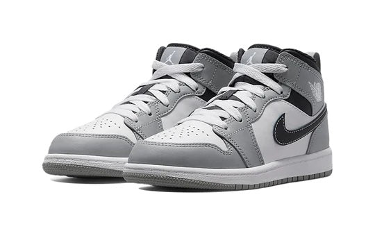 Air Jordan 1 Mid Kids 'Light Smoke Grey' front view