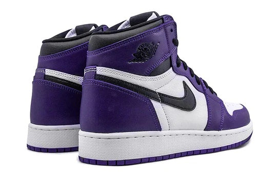 Air Jordan 1 High Junior 'Court Purple White' heel