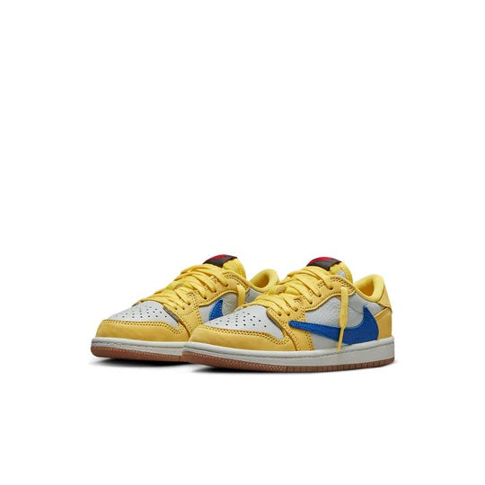 Air Jordan 1 Low x Travis Scott Kids 'Canary' front view