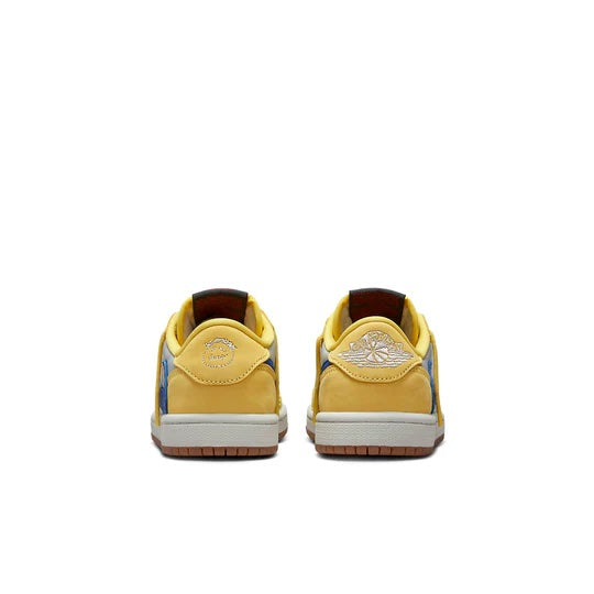 Air Jordan 1 Low x Travis Scott Kids 'Canary' heel