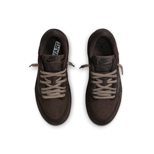Air Jordan 1 Low x Travis Scott Kids 'Velvet Brown' top view