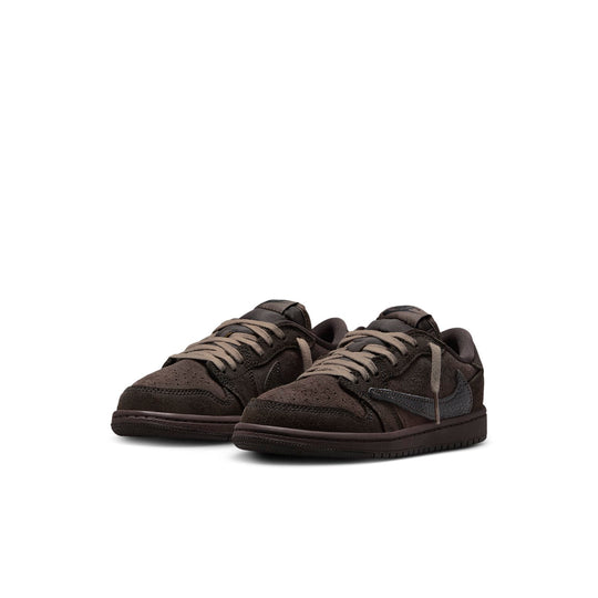 Air Jordan 1 Low x Travis Scott Kids 'Velvet Brown' front view