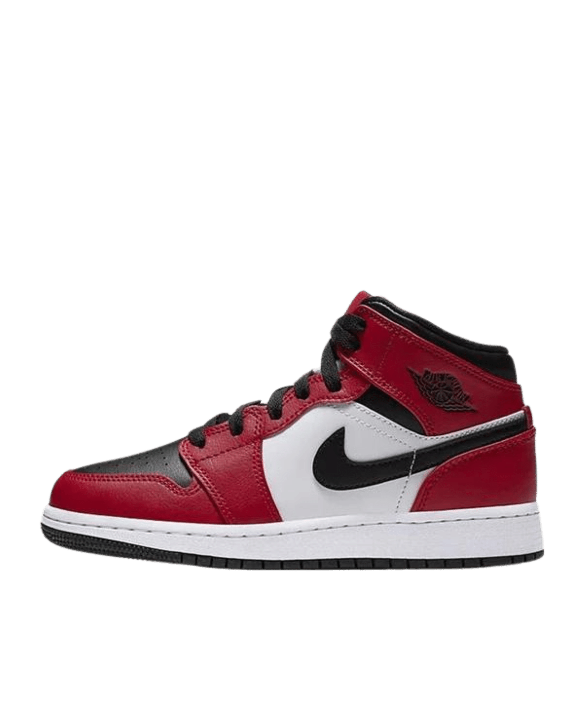 Air Jordan 1 Mid Junior Chicago Black Toe Junior Black Red Jordans littlelaces