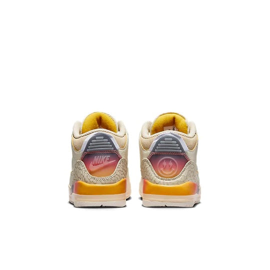 Air Jordan 3 x J Balvin Kids 'Medellin Sunset' heel
