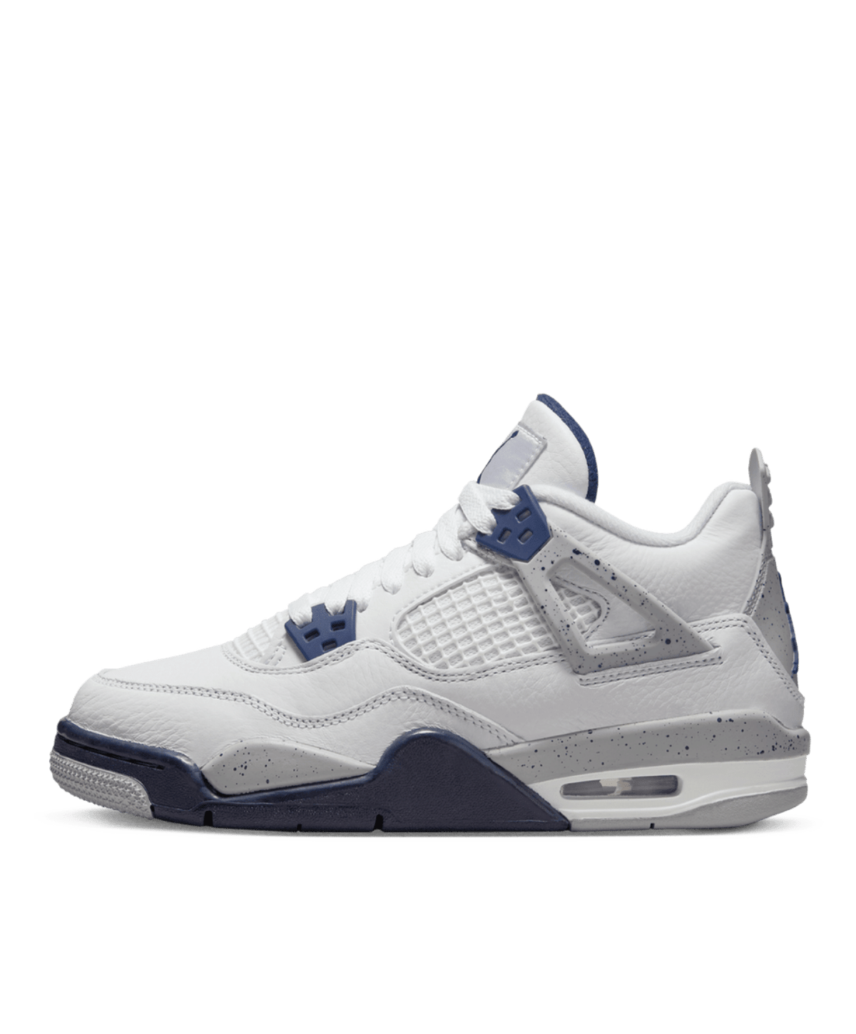 Air Jordan 4 Junior Midnight Navy Junior Kids White Jordan 4s littlelaces