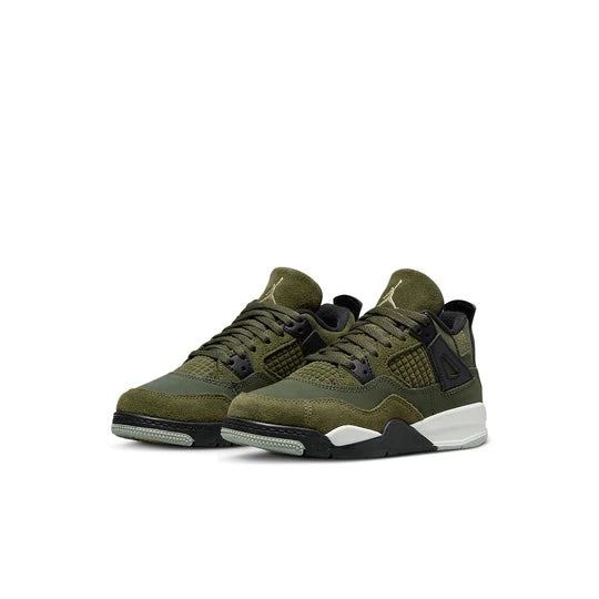 Air Jordan 4 Kids 'Craft Olive' front view