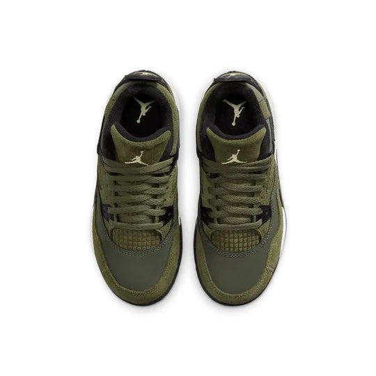 Air Jordan 4 Kids 'Craft Olive' top view