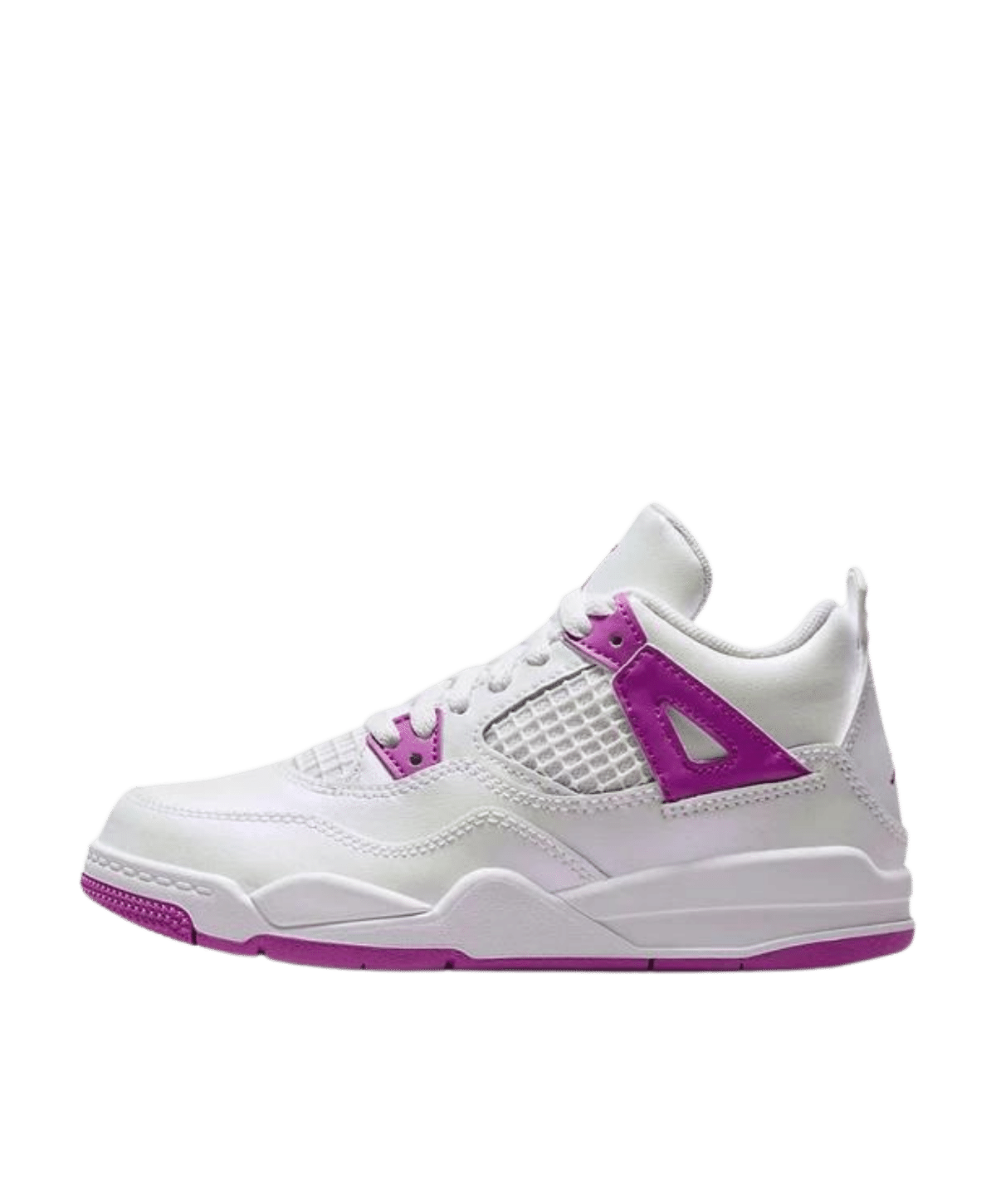 Air Jordan 4 Kids Hyper Violet Kids White Purple Pink Jordan 4s littlelaces