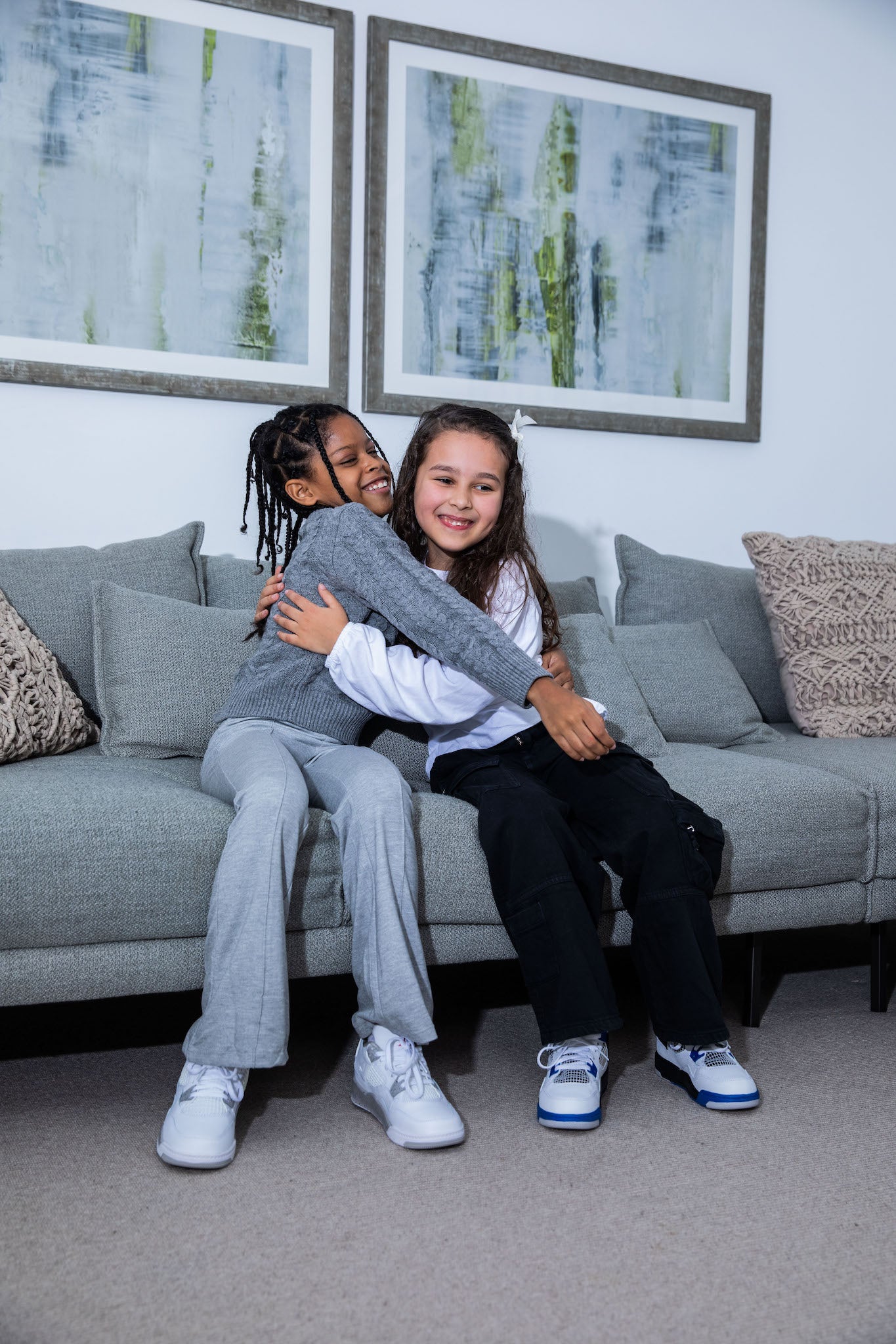 kids wearing jordans