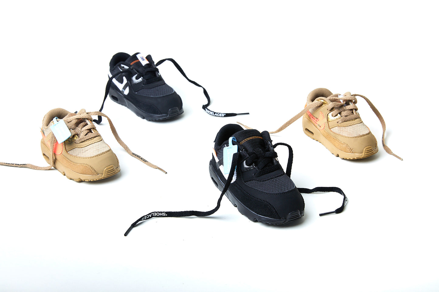 Nike Air Max 90 x Off-White Kids 'Desert Ore BLACK WHITE''