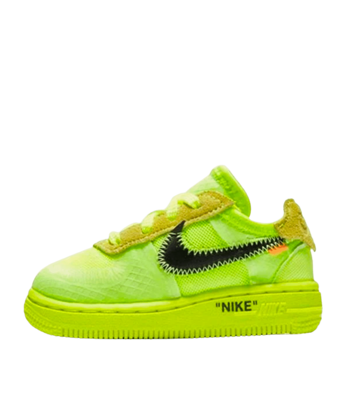 Nike Air Force 1 Low x Off-White Kids 'Volt' side view
