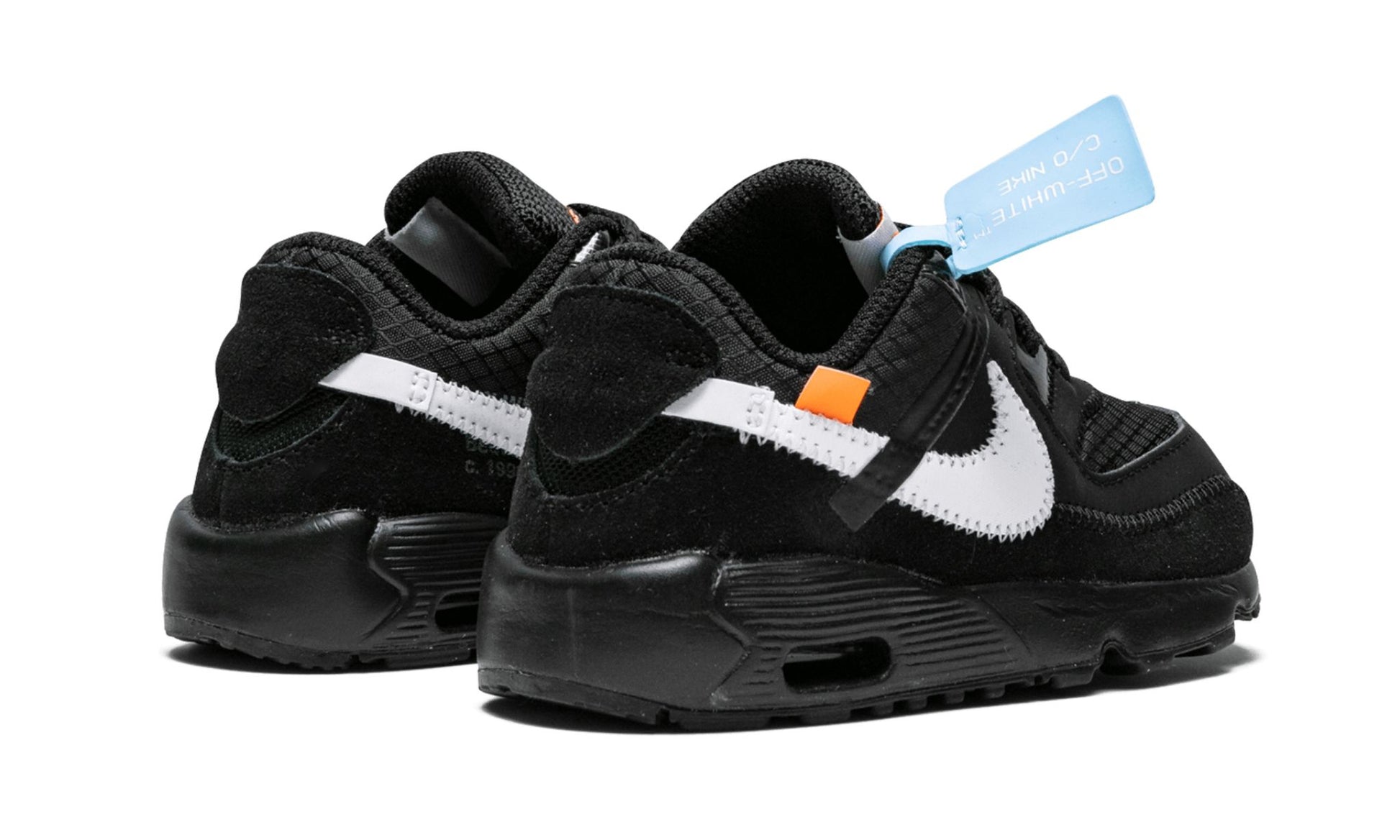 Nike Air Max 90 x Off-White Kids 'Black' heel