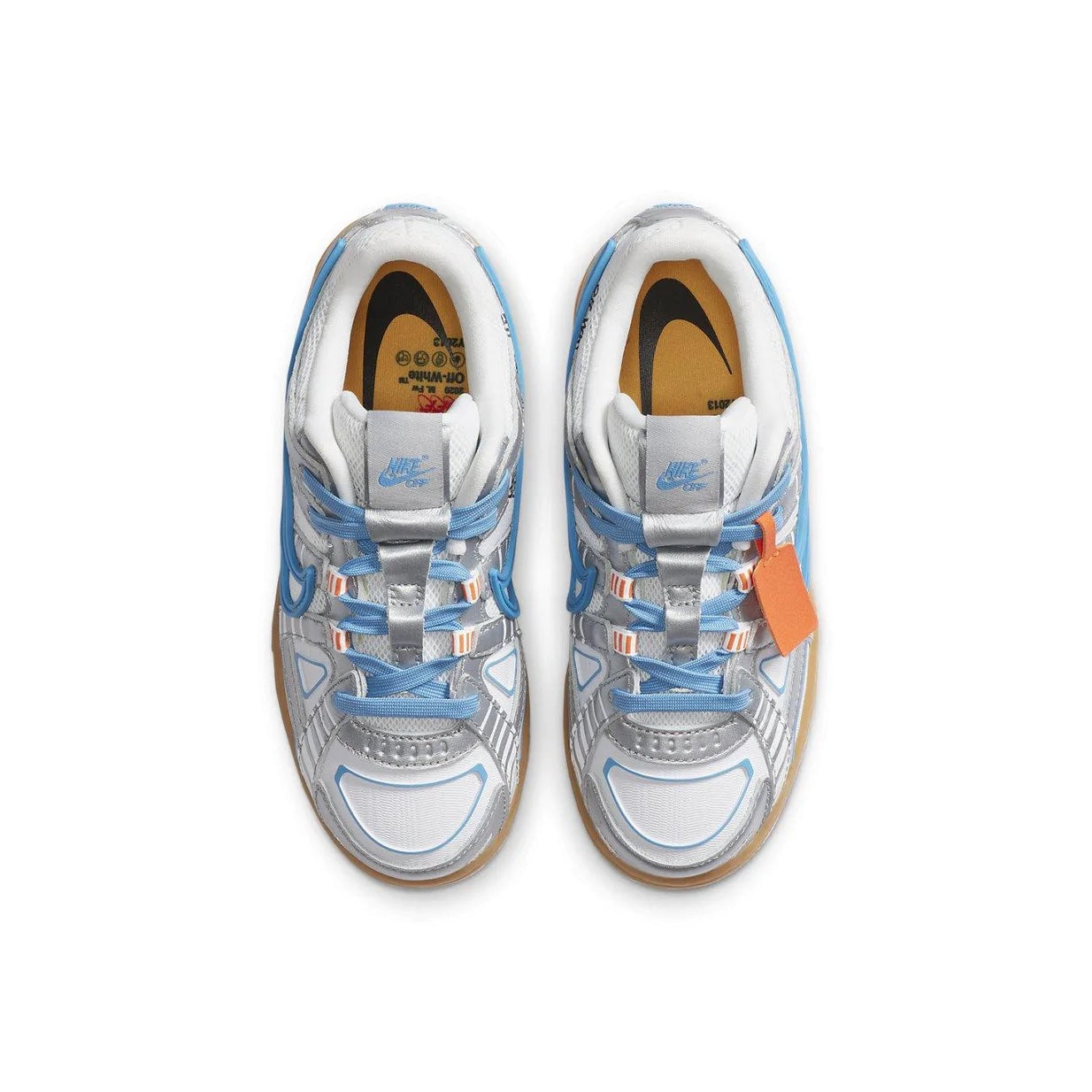 Nike Air Rubber Dunk x Off-White Kids 'University Blue' top view