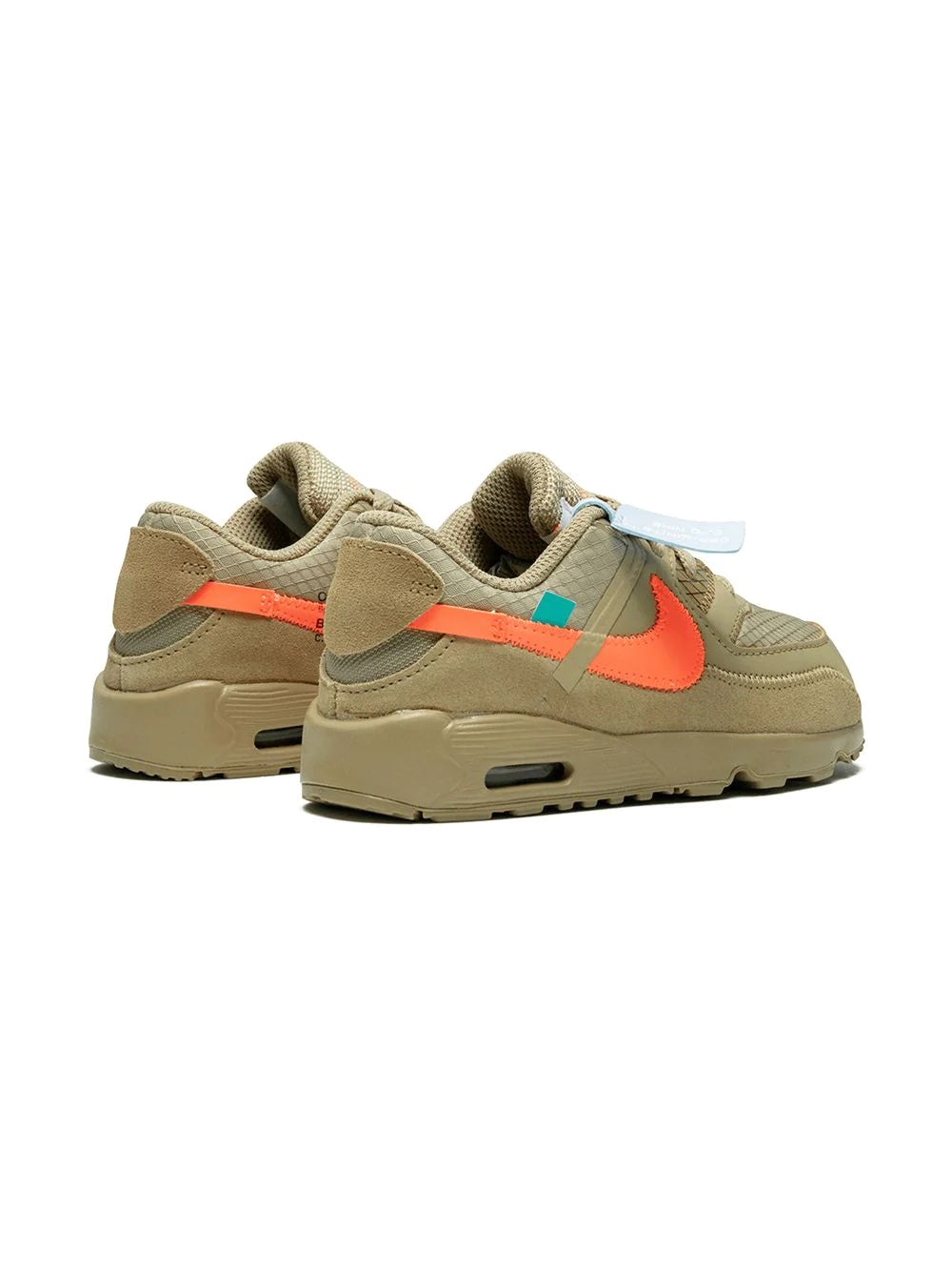 Nike Air Max 90 x Off-White Kids 'Desert Ore' back view