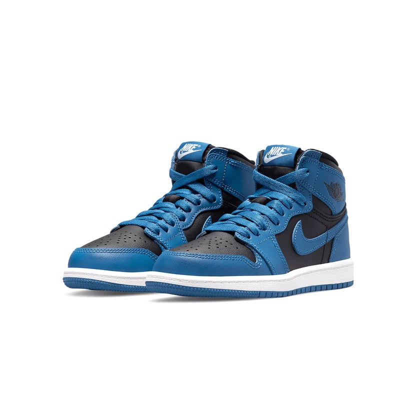 Air Jordan 1 High Kids 'Dark Marina Blue' side view