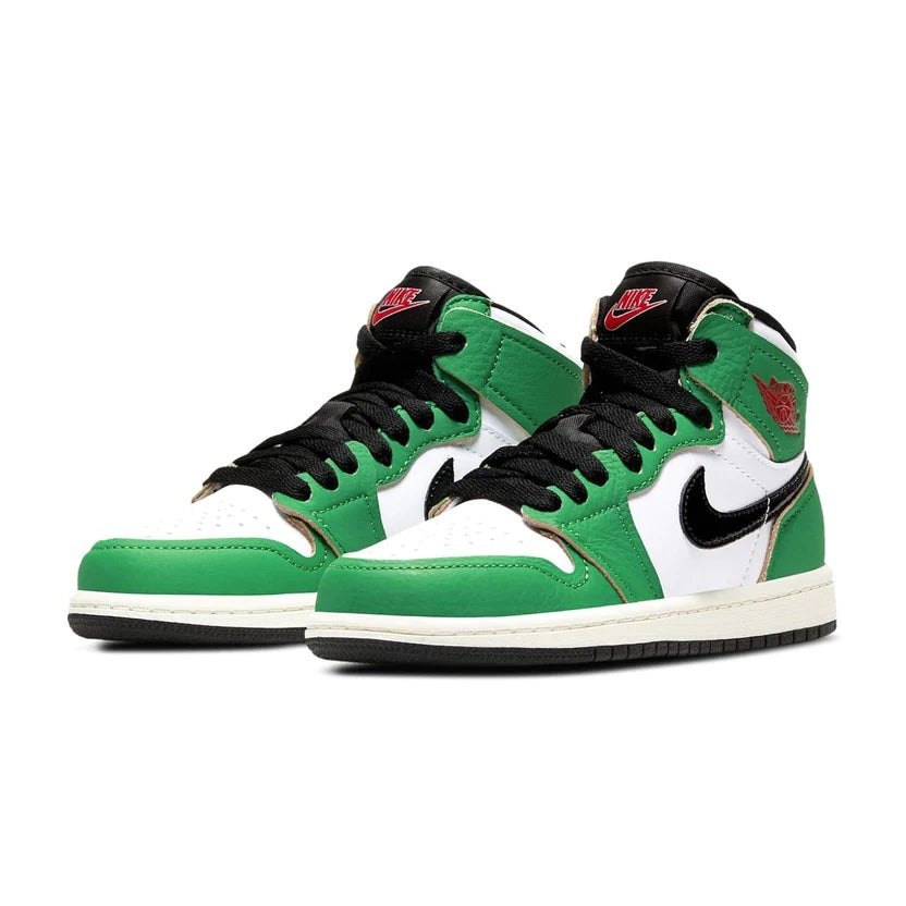 Air Jordan 1 High Kids 'Lucky Green' side view front view