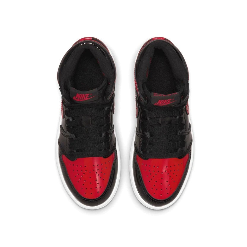 Air Jordan 1 High Kids 'Patent Bred' top view