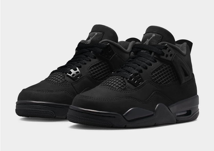 AIR JORDAN 4 JUNIOR BLACK CAT FRONT VIEW