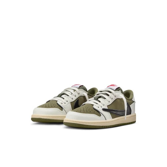 Air Jordan 1 Low x Travis Scott Kids 'Medium Olive' front view