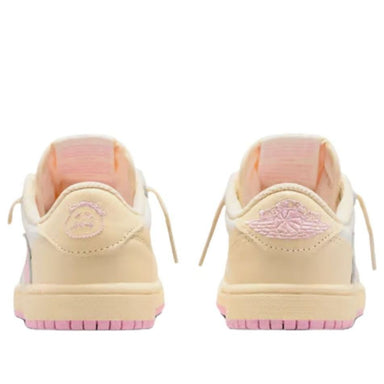Air Jordan 1 Low x Travis Scott Kids 'Shy Pink' heel