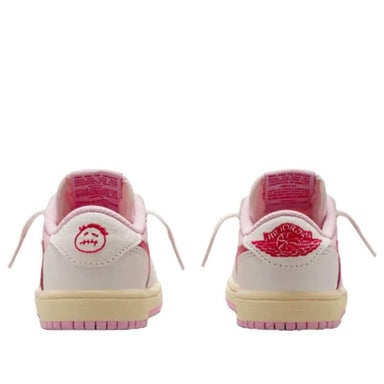 Air Jordan 1 Low x Travis Scott Kids 'Tropical Pink' heel