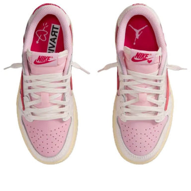 Air Jordan 1 Low x Travis Scott Kids 'Tropical Pink' top view