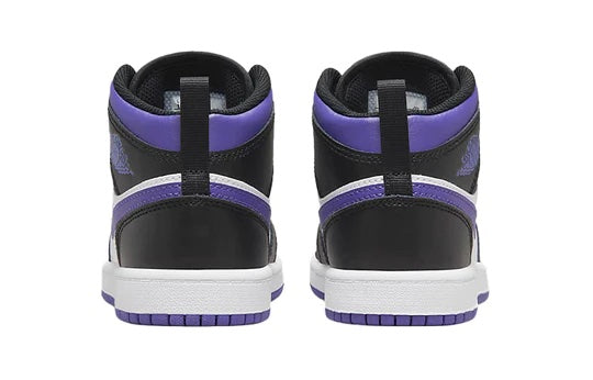 Air Jordan 1 Mid Kids 'Dark Iris' heels