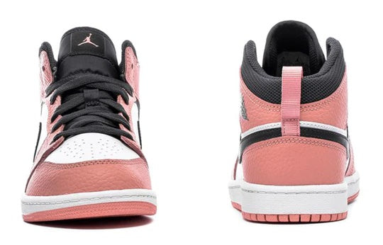 Air Jordan 1 Mid Kids 'Pink Quartz' front view