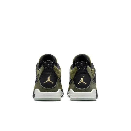 Air Jordan 4 Kids 'Craft Olive' heel