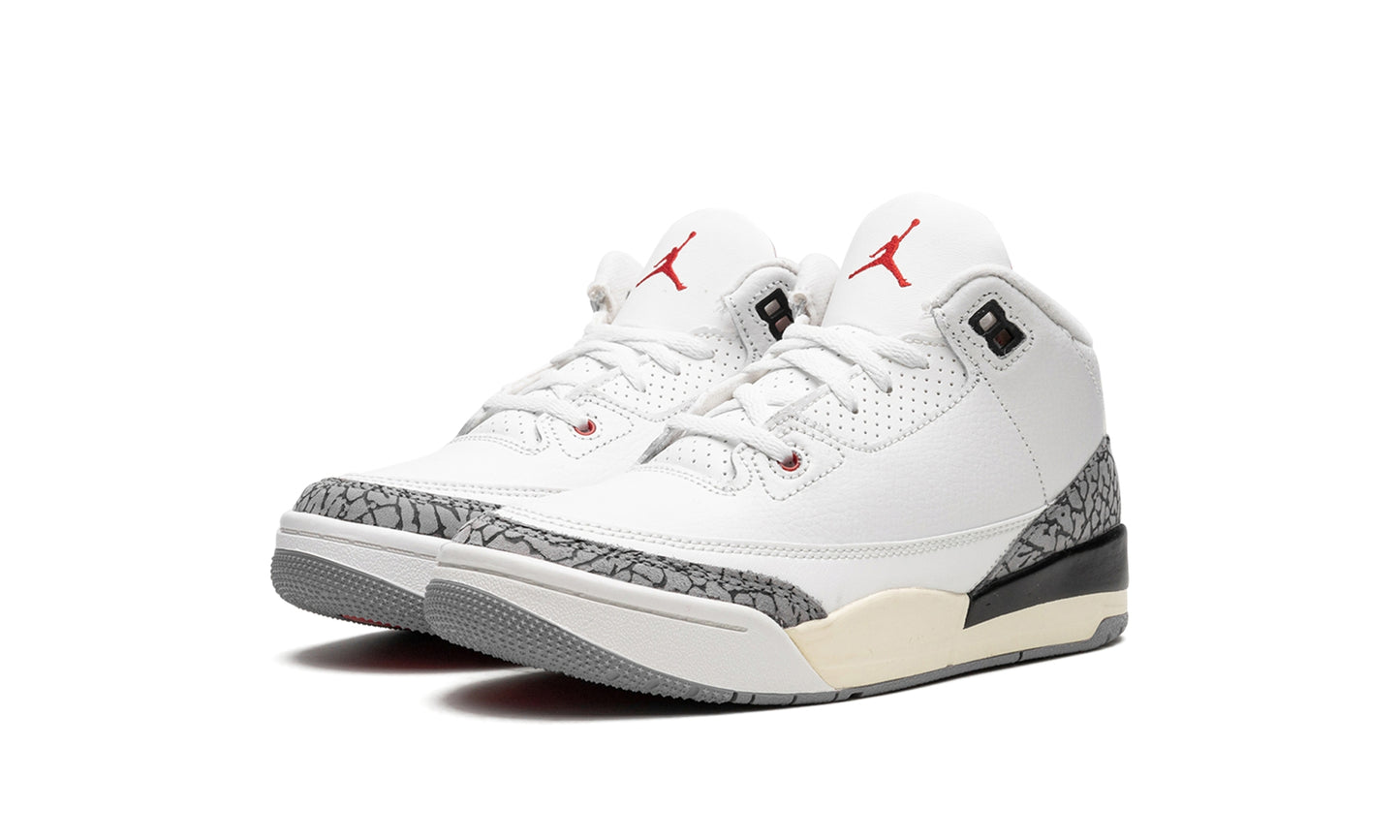 Air Jordan 3 Kids 'White Cement' front view