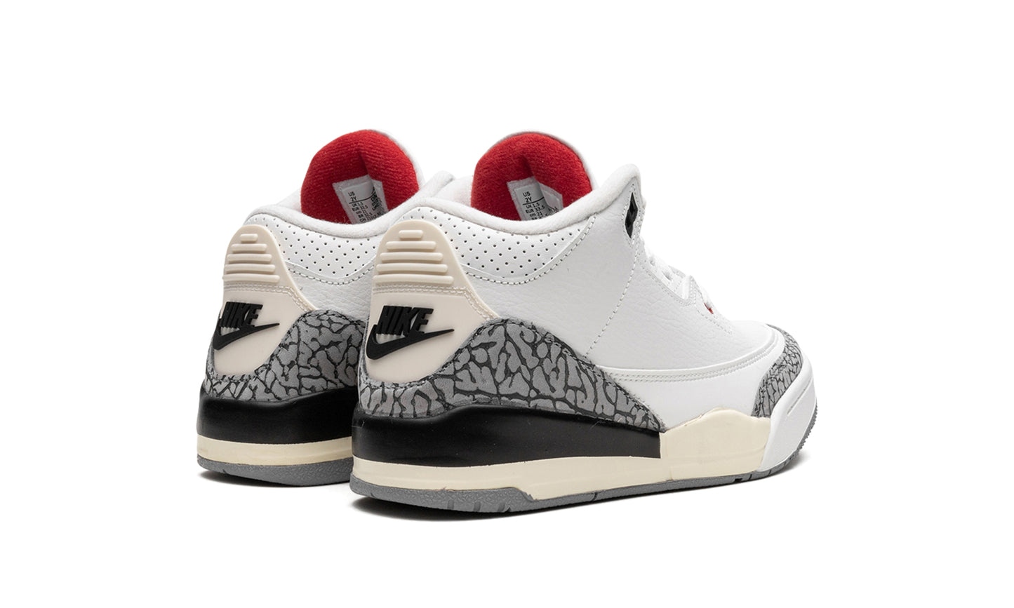 Air Jordan 3 Kids 'White Cement' back view