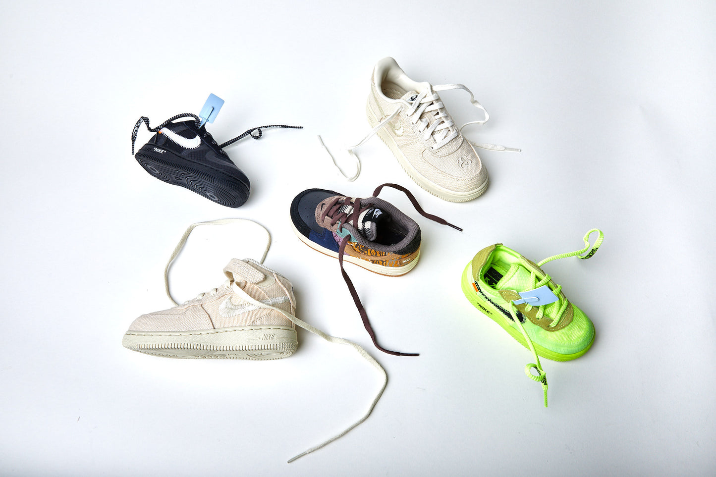 KIDS NIKE AIR FORCE 1 COLLECTION STUSSY TRAVIS SCOTT OFF-WHITE
