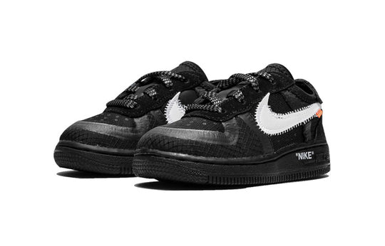 Nike Air Force 1 Low x Off-White Kids 'Black White' front view