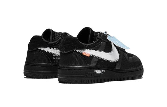 Nike Air Force 1 Low x Off-White Kids 'Black White' back view