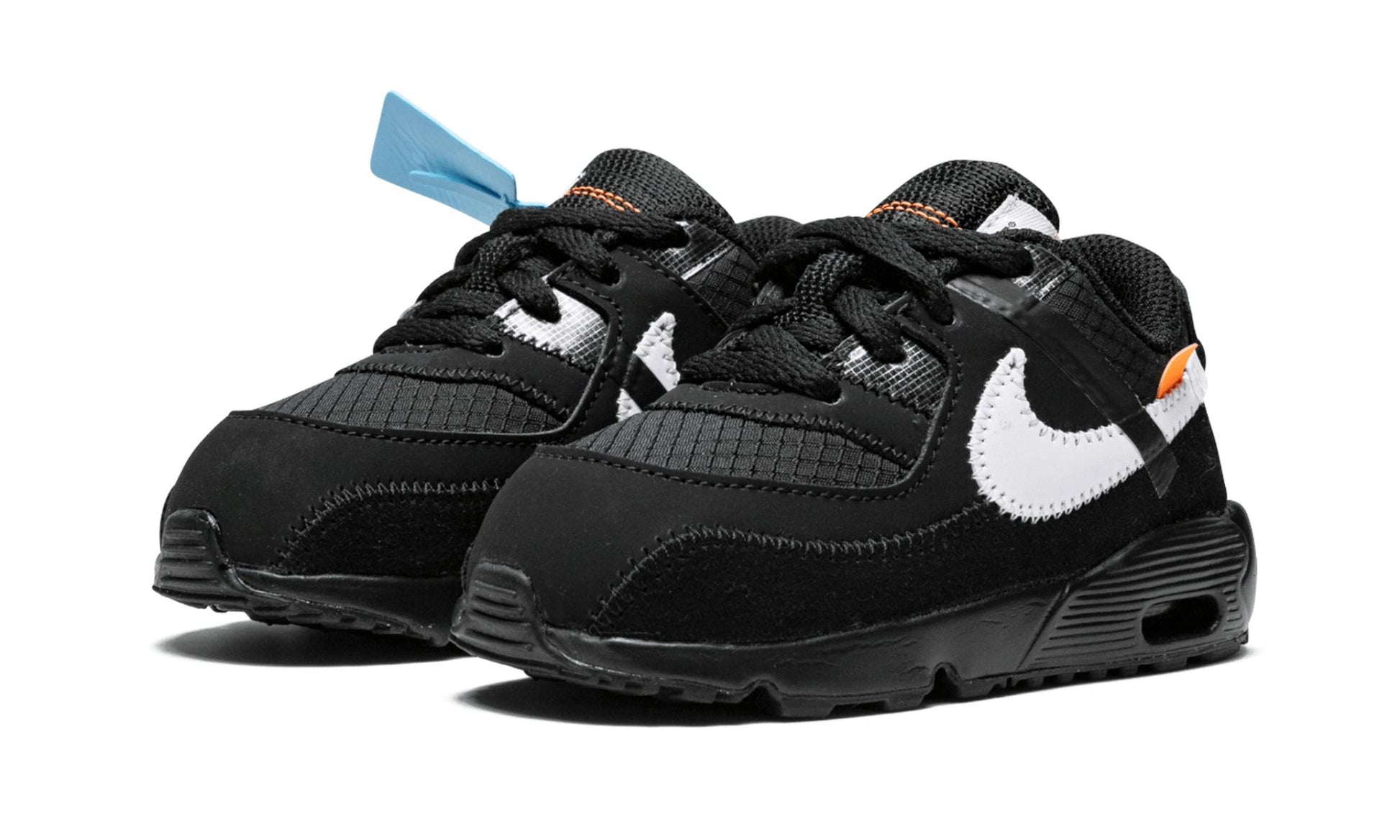 Nike Air Max 90 x Off-White Kids 'Black' front view