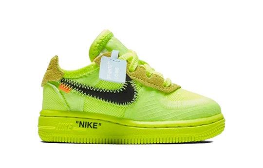 Nike Air Force 1 Low x Off-White Kids 'Volt' side view