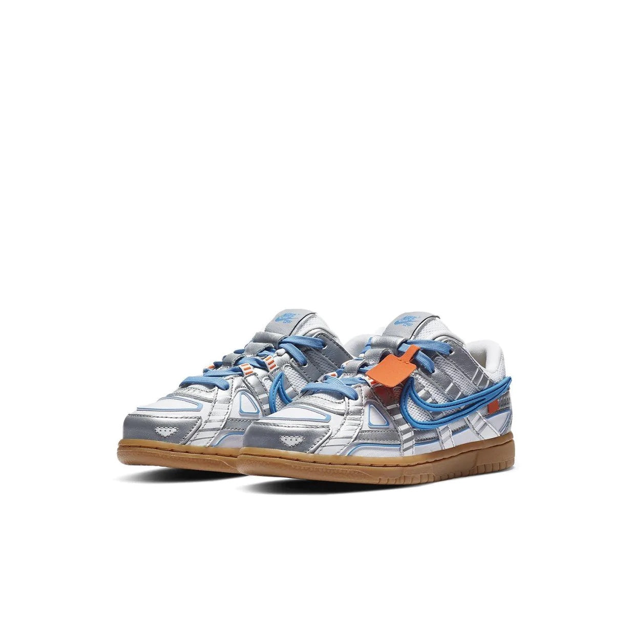 Nike Air Rubber Dunk x Off-White Kids 'University Blue' front view