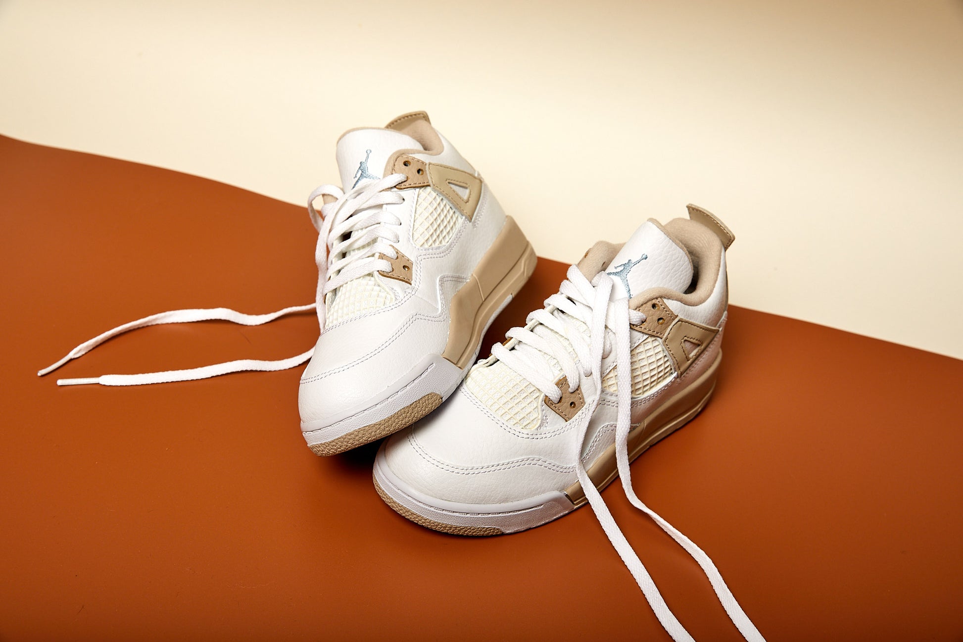 Linen White And Beige Jordan 4s Air Jordan Kids 'Sand'